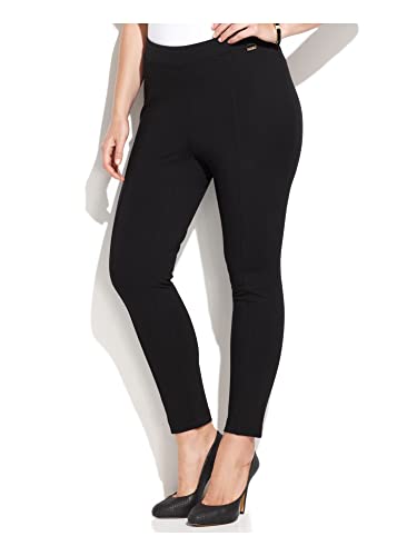 Calvin Klein Women's Plus Size Essential Power Stretch Ponte Legging, Black, 2X