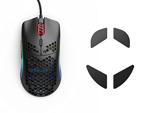 (Mouse + Ceramic Feet) Glorious Model O Gaming Mouse, Matte Black + Glorious G-Floats Polished Ceramic Mouse Feet for O/O- Mouse (Bundle)