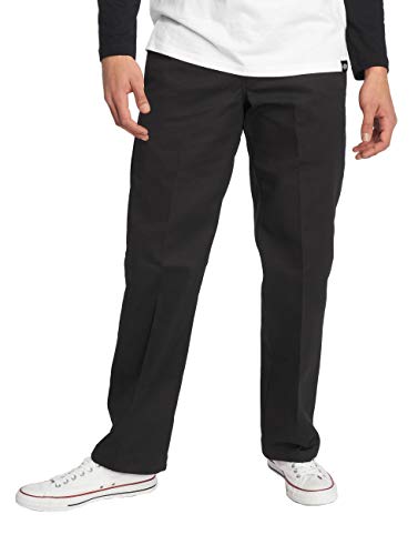 Dickies mens Slim Straight Fit work utility pants, Black, 34W x 34L US