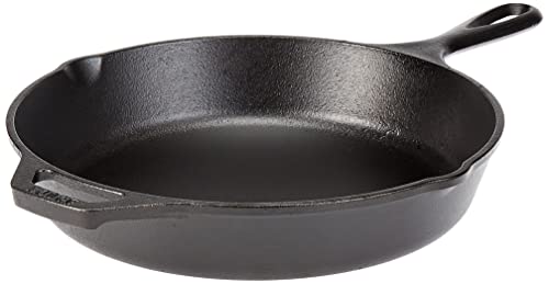 Lodge 13-1/4 Inch Cast Iron Pre-Seasoned Skillet – Signature Teardrop Handle - Use in the Oven, on the Stove, on the Grill, or Over a Campfire, Black