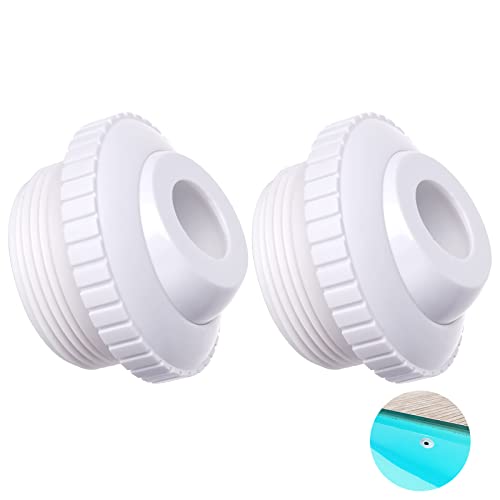Thinp 2 Pieces Pool Jet Nozzles, 3/4' Directional Flow Eyeball Inlet Jet, Swimming Pool Return Jet Replacement Parts Fittings Spa with 1-1/2 Inch MIP Thread Pool Accessories for Cleaning
