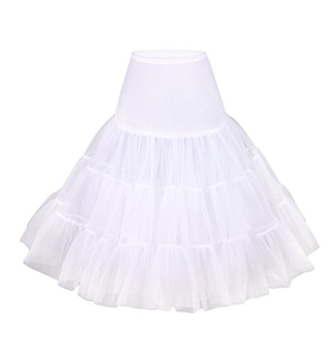 Snowskite Womens 50s Vintage Rockabilly Wedding Dress Petticoat White S/M