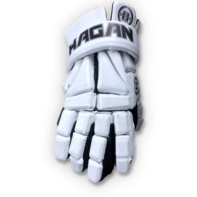 HAGAN H-9.0 Lacrosse Style Player Glove (White, X-Large)