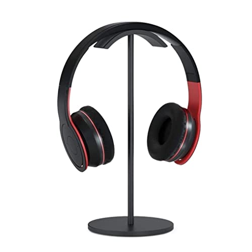 Headphone Stand Headset Stand U-Type Arc Aluminum Headphone Stand Rack Stable Gaming Earphone Rack Non-Slip Silicone Pad Headphone Stand for Desk (Color : Black)