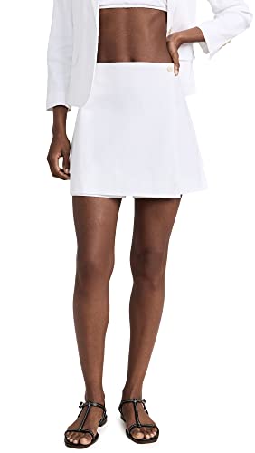 Theory Women's Button Mini Skort, White, 8