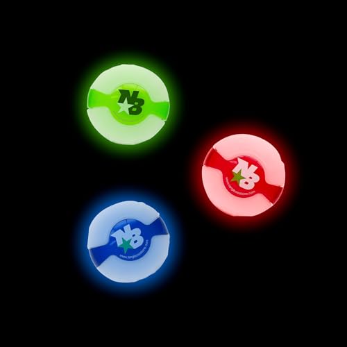 Nightball Tangle Baseball - 3 Pack (Red/Green/Blue) - Glow in The Dark Baseball - LED Light Up Baseball Game - Plastic Night Ball Game - Gift for Teen