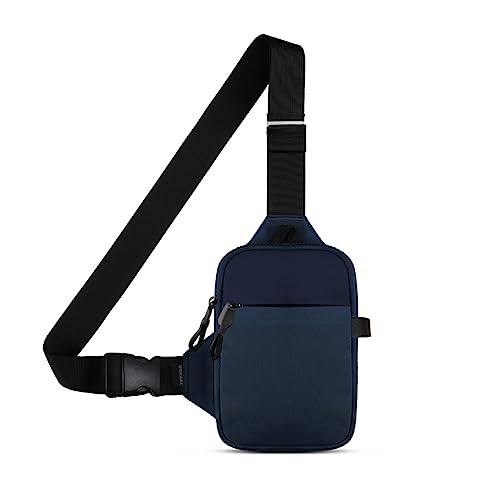 USHAKE Mini Sling Bag for Men Women - Small Crossbody Bag Casual Phone Chest Bag for Hiking Traveling Gifting Blue