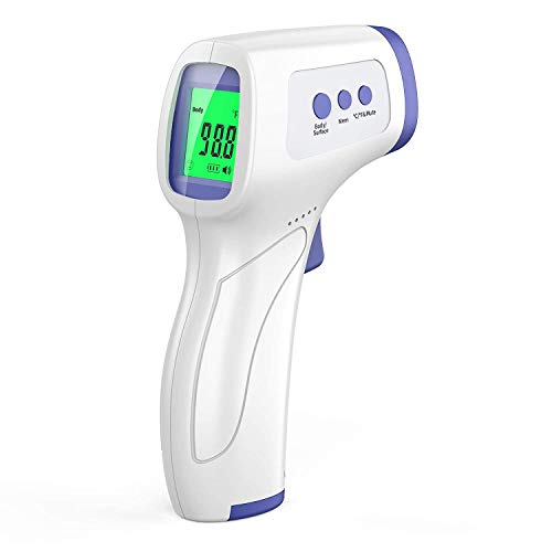 Touchless Forehead Thermometer for Adults and Kids, Instant Accuracy Readings,Fever Alarm, Quiet Vibration Feedback and 40 Memory Function, LCD