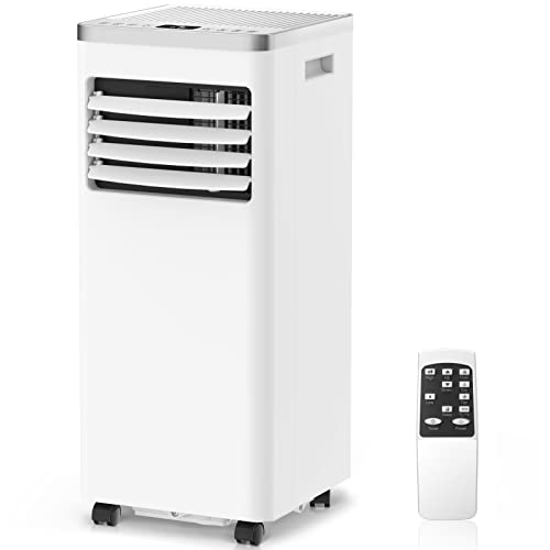 ZAFRO 10,000 BTU Portable Air Conditioners Cools up to 450 Sq.ft, Portable AC Built-in Cool, Dry, Fan Modes, Room Air Conditioner with Remote Control/Installation Kits, White