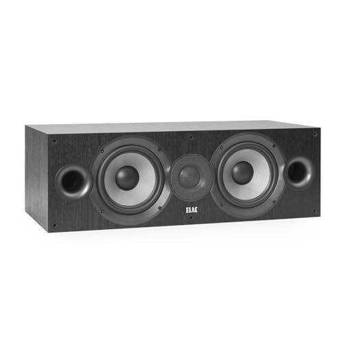 ELAC Debut 2.0 C6.2 Center Channel Speaker, Black - 1” Cloth Dome Tweeter & Dual 6.5” Aramid Fiber Woofers - 2-Way Bass Reflex - Up to 35,000 Hz Response