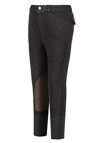 TuffRider Boys Patrol Light Knee Patch Breeches, Black, Size 10