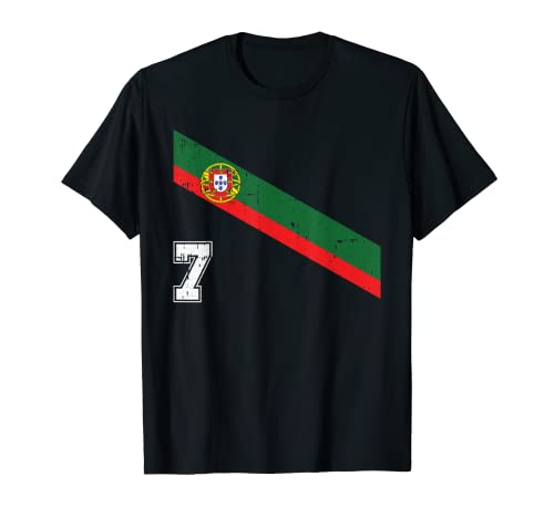 Portugal Soccer Number 7 Portugese Football Sports Lover Fan T-Shirt