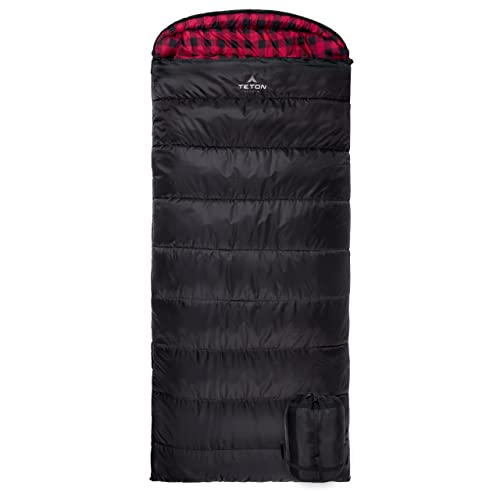 TETON Sports Celsius XXL 0F Degree Sleeping Bag, Cold-Weather Sleeping Bag for Adults, Camping Made Easy and Warm. Compression Sack Included, Black