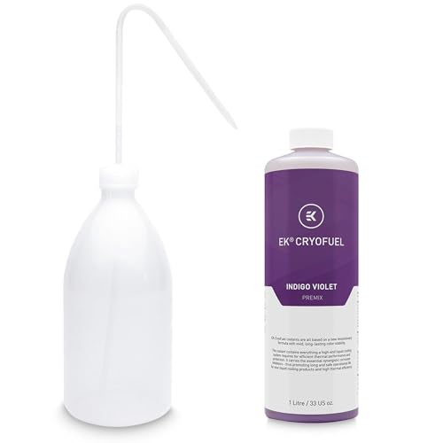 EKWB EK-CryoFuel Premix PC Coolant and Filling Bottle Combo, 1000mL, Indigo Violet
