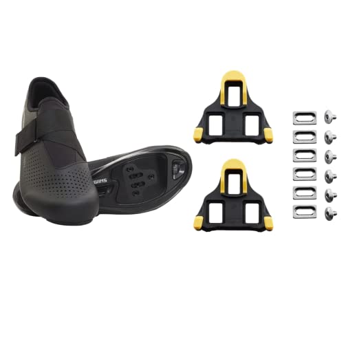 SHIMANO SH-RP101 High Performing All-Rounder Cycling Shoe, Black 2022 and SPD-SL Cleat Set 6-Degree Float Type SM-SH11