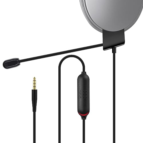 Gneinour QC45 Microphone Compatible with Bose QuietComfort 45 Headphones Boom Gaming Microphone with Mute Switch and Volume Control for PS4 PS5 PC Laptop Xbox One Controller (QC45 Microphone)