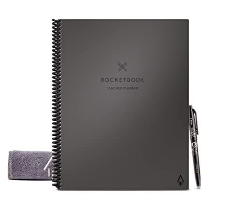 Rocketbook Smart Reusable Notebook, Teacher Planner with 8 Page Types, Deep Space Gray, (8.5' x 11')