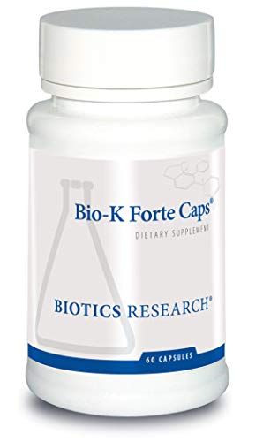 BIOTICS Research Bio K Forte Caps  Vitamin K as meaquinone 7, phytonadione, Combination K1 MK 7 in a 10:1 Ratio. High Potency Vitamin K with SOD and Catalase 60 Capsules