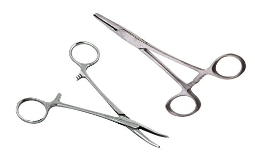 SURGICAL ONLINE 6.25' Straight & Curved Hemostat Forceps Set, Locking Tweezer Clamps. Ideal Hemostats for Nurses, Fishing Forceps, Crafts and Hobby