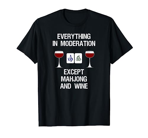 Mahjong T-Shirt - Funny Wine Moderation