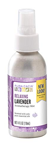 Aura Cacia Relaxing Lavender Aromatherapy Mist, 4-Ounce, Lavender Pure Essential Oils, Sweet & Floral Aroma