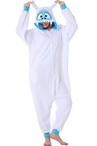 Markest Unisex Onesie for Adult and Teenagers White Monster Animal Cosplay Costumes One Piece Pajama, Multicolored, Medium