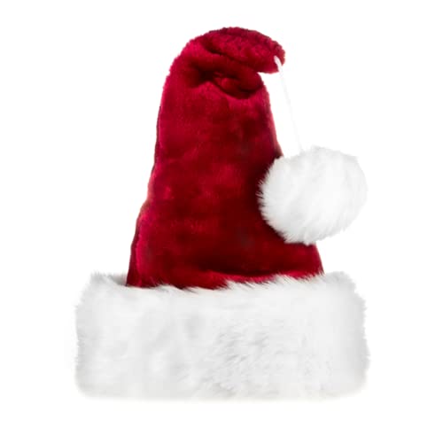 Santa Velvet Hat Red and White