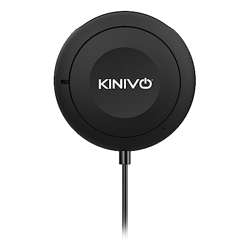 Kinivo BTC450 Bluetooth Car Kit (Hands-Free, AUX Bluetooth Adapter for Cars with Ground Loop Noise Isolator, 3.5mm Aux Input, Apt-X)