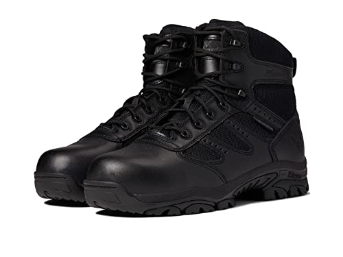 Thorogood Deuce 6” Waterproof Side-Zip Black Tactical Boots for Men and Women with Composite Safety Toe, Full-Grain Leather, and Slip-Resistant Outsole; BBP & EH Rated, Black - 12 M US