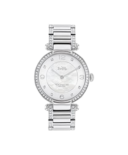 Coach Cary Women's Watch: Mother-of-Pearl Dial |Shimmering Crystals | Effortless Sophistication for Any Occasion (Model 14503830)