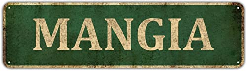 Mukuko Mangia Metal Sign 4' x 16', Italian, Kitchen, Food, Eating, Farmhouse Kitchen Decor, Dining, Home Decor