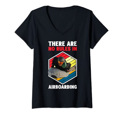 Womens Airboarding Air cushion sled Airboard Winter sports V-Neck T-Shirt