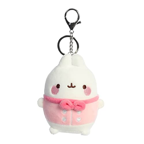 Aurora Playful Molang Chef Molang Keychain Stuffed Animal - Endearing Charm Design - Pink 4 Inches