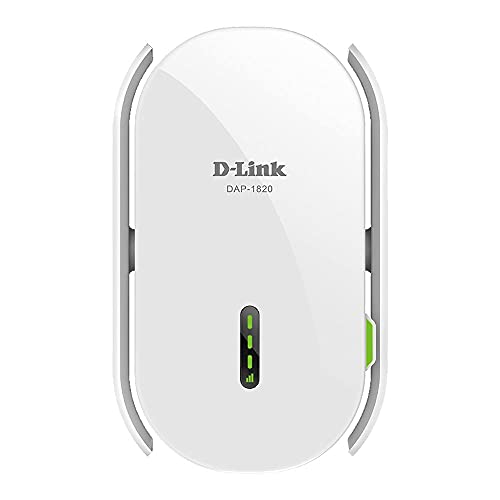 D-Link WiFi Range Extender, AC2000 Mesh Plug In Wall Signal Booster, Cover up to 2600 sq.ft. Dual Band Wireless Repeater Access Point for Smart Home (DAP-1820-US)