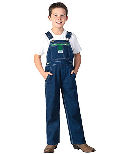Liberty Big Boy's Denim Bib Overall Pants, rigid blue, 8