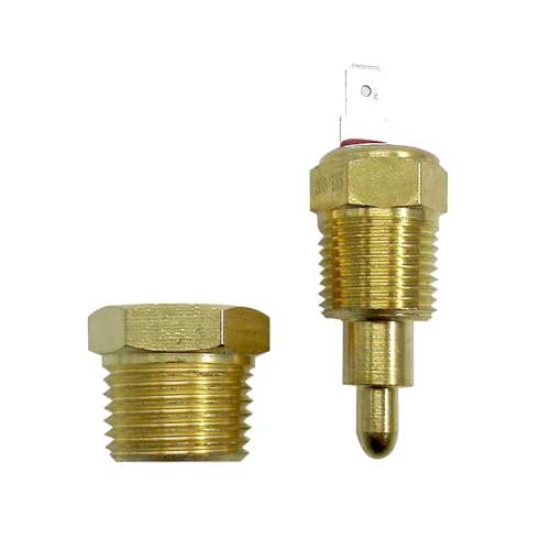 cerfioo Pack-1 Fan Temperature Switch, 200 to 185 Degrees Adjustable Temperature Switch, Electric Engine Cooling Sensory Switch, Universal for Most Cars, Trucks and Vans (Gold)