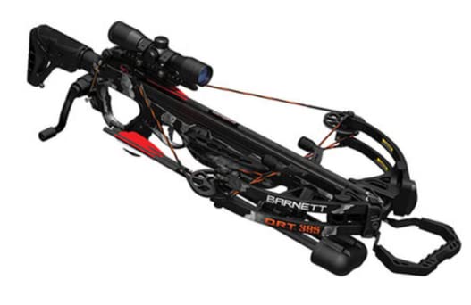Barnett DRT385 Crossbow with 4x32mm Multi-Reticle Scope, 2 Arrows, Quiver, with Crank Cocking Device