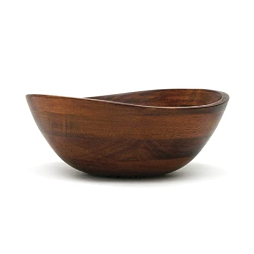 Lipper International Cherry Finished Wavy Rim Beechwood Serving Bowl for Fruits or Salads, Matte, Small, 7.5' x 7.25' x 3', Single Bowl, 30.43Fl oz