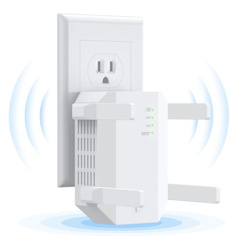 WiFi Extender, 1200Mbps Dual Band (5GHz/2.4GHz) WiFi Extenders Signal Booster for Home, Cover Up to 12880 Sq.ft & 105 Devices, WiFi Range Extender with Ethernet Port