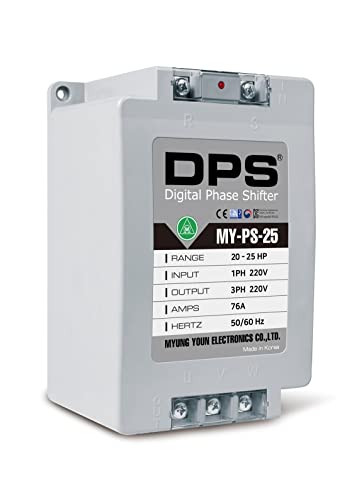 Single-Phase to 3-Phase Converter, MY-PS-25 Model Must Be Only Used on 20HP(15kW) 60 Amps 200-240V 3-Phase Motor, One DPS Must Be Used on One Motor Only, Input/Output 200V-240V, Digital Type