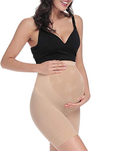KIM S Plus Size Maternity Shapewear Maternity Clothes Maternity Shapewear for Dresses Maternity Dress for Baby Shower Maternity Panties Pregnancy Shapewear Maternity Shorts (Nude XL)