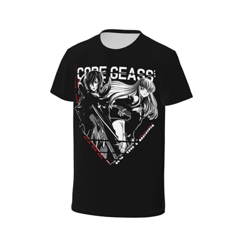 Anime Code Geass T Shirt Men's Casual Tee Summer Crew Neck Short Sleeve Tshirt Small Black
