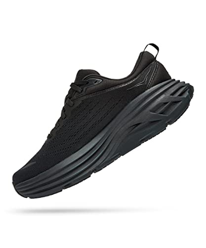 HOKA ONE ONE Bondi 8 Womens Shoes Size 6, Color: Black/Black