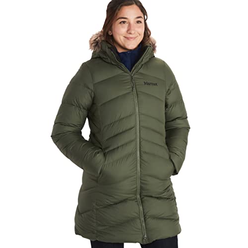 MARMOT Women's Montreal Mid-Thigh Length Down Puffer Coat, Crocodile, Medium