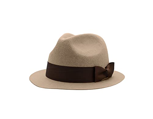 Nicky Bigs Novelties Adult Mens Tan Fedora Hat - Inspector Costume Detective Hat - Felt Roaring Gangster Costume Cap