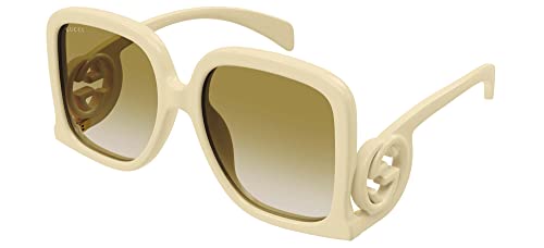 Gucci Women's Chaise Lounge Oversize Square Sunglasses, Ivory-Ivory-Brown, One Size
