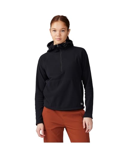 Mountain Hardwear Women's Summit Grid Half Zip Hoody, Black, Small