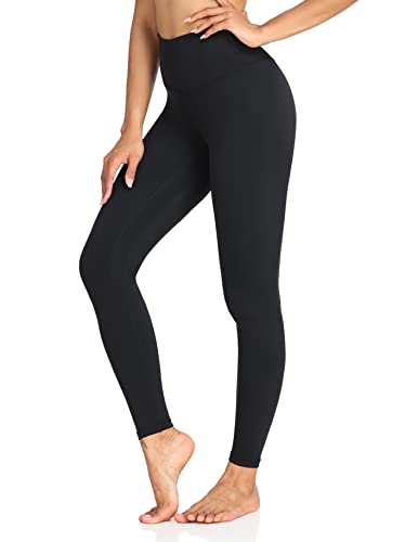 Colorfulkoala Women's Buttery Soft High Waisted Yoga Pants Full-Length Leggings (M, Black)