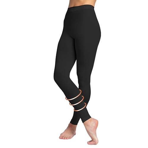 Terramed Advanced Graduated Compression Leggings Women | 20-30 mmHg Footless Microfiber Leggings Tights (Black, Large)