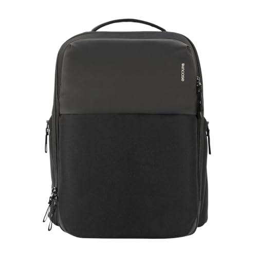 Incase A.R.C. Daypack, 19.5L - Travel Computer Backpack & 16 Inch Laptop Bag w/MacBook, iPad, RFID & Travel Pass Pockets - Sustainable & Water-Resistant Tech Backpack, Black (17.5in x 11.4in x 6.2in)
